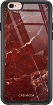Casimoda® hoesje - Geschikt voor iPhone 6/6s - Marmer Rood - Luxe Hard Case Zwart - Backcover telefoonhoesje - Rood