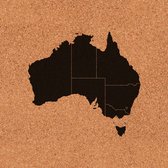 Prikbord Australië kurk | 60x40 cm staand | Fotofabriek Australië kaart