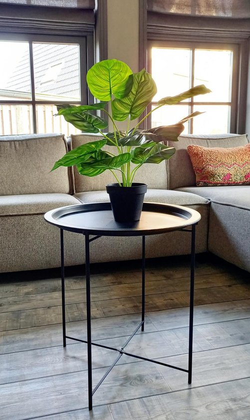 Kunstplant 2x Calathea- Set van 2 - Voor Buiten En Binnen - Terrasplant - Balkonplant - Nepplant - Kunstbloemen - Met Kwekerspotje - Decoratie - Kunstplant