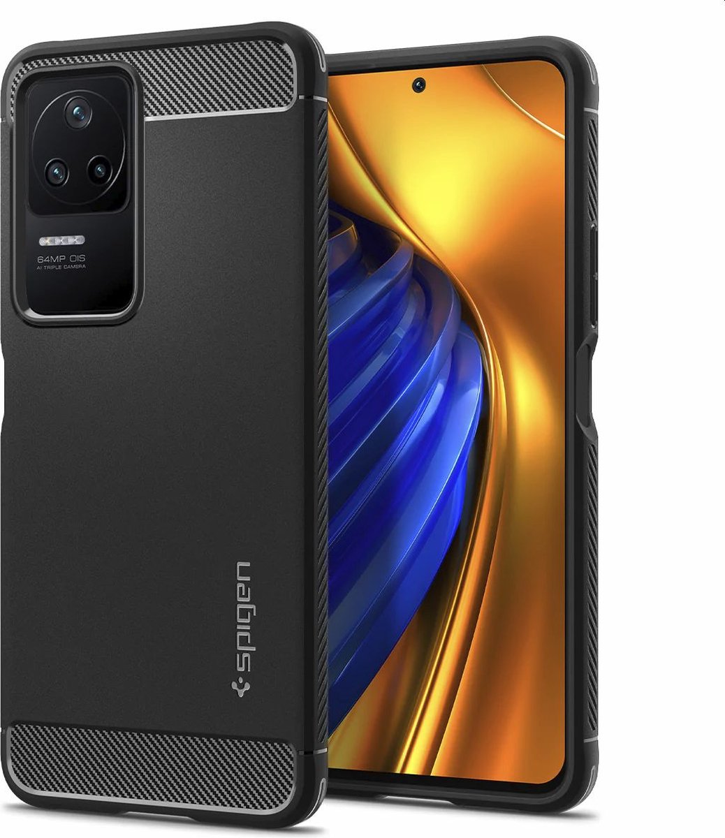 Spigen Rugged Armor Xiaomi Poco F4 Hoesje Back Cover Zwart