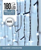 Oneiro’s luxe IJspegel verlichting - 180 LED - 6 meter - wit - kerst - lichtgordijn - feestdagen - winter - verlichting - binnen - buiten – sfeer
