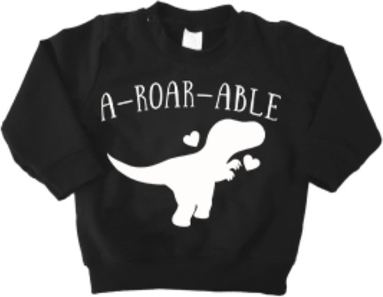 Pull - Dino - A Roar Able - Taille 74 - Zwart
