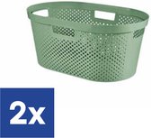 Curver - Infinity Recycled Dots - Wasmand - 40L -100% recycled zacht groen - 2 stuks