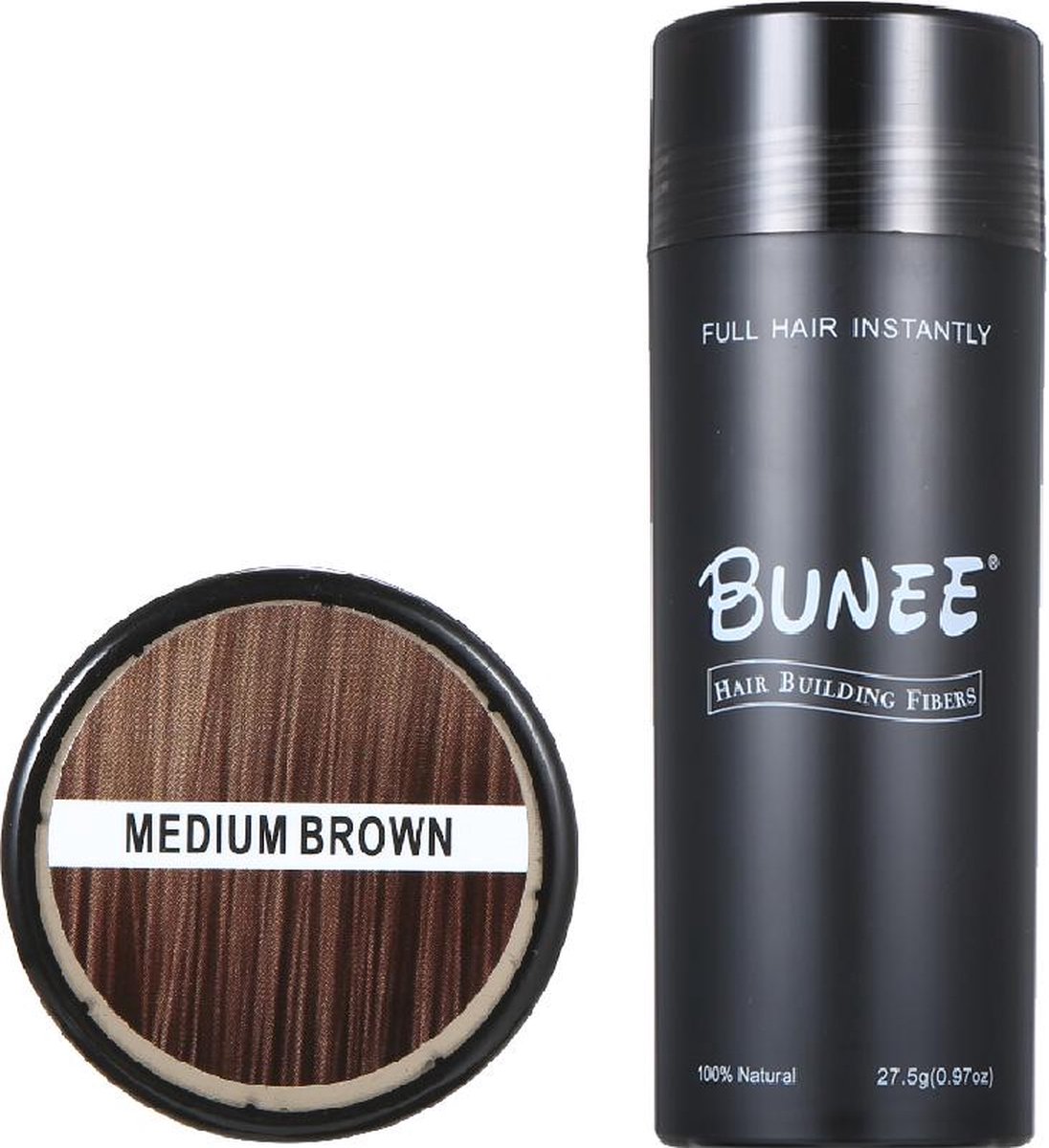 Bunee Hair Fiber - Haarpoeder - Haarverdikker - 12 g - Travel Size - Medium Brown