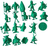 Romeinen en Galliërs - 19’mini figuurtjes +/- 4 cm verzamelset - taarttopppers Groen