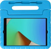 Hoesje Geschikt voor iPad 10.2 2021 Hoesje Kinder Hoes Shockproof Cover Met 2x Screenprotector - Kindvriendelijke Hoesje Geschikt voor iPad 9 Hoes Kids Case - Blauw