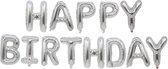 Fienosa Verjaardag Versiering - Happy Birthday - Zilver 37 cm letters - Happy Birthday Slinger - Happy Birthday versiering - Ballonnen Verjaardag - Verjaardag Decoratie