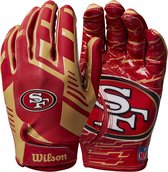 Wilson - NFL - Receiver Gloves - Stretch Fit - Team Gloves - San Francisco 49'ers - YOUTH - One Size
