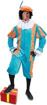 Costume de Luxe Piet velours turquoise/orange taille.M - costume de costume Piet velours or noir festival Sinterklaas