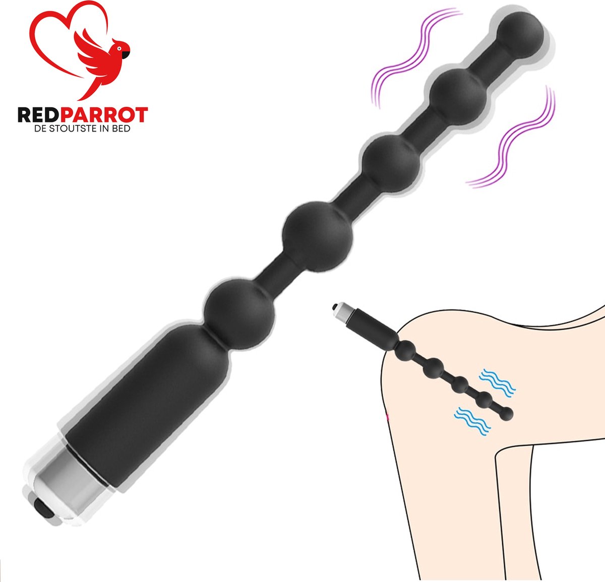 Goedkoopste Vibrerende buttplug - Anale kralen - Siliconen - Draadloos - Waterdicht