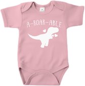 Romper - A Roar Able - Tekst Romper - Kraamkado - Maat 68 - Roze