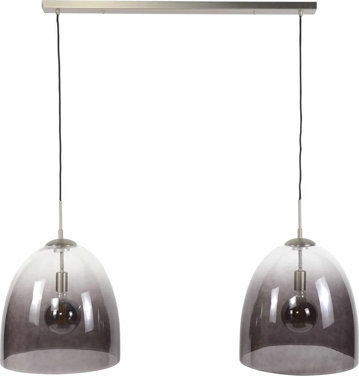 Eettafel hanglamp | 2 lichts ⌀ 40 cm | shaded ovaal glas