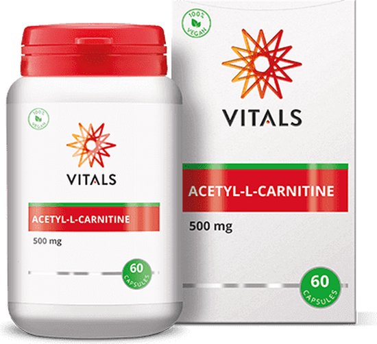 Vitals - Acetyl-L-carnitine - 500 mg - Sportvoeding - 60 Capsules - Vitals