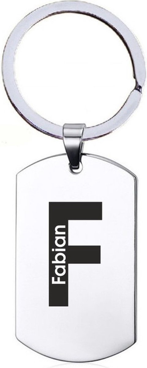 Naamkado - Fabian - RVS Sleutelhanger