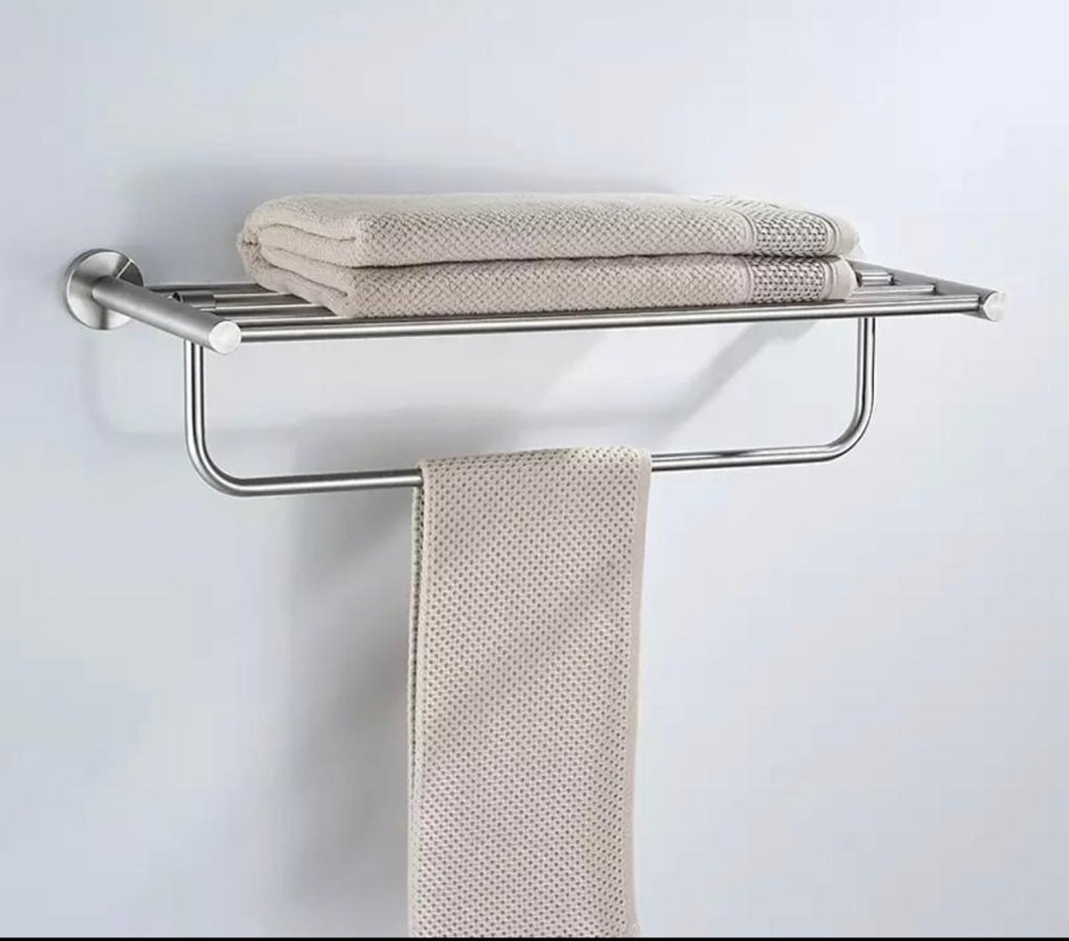 House & Homestyle Chromen houder, vrijstaande handdoekopbergrek/rek voor badkamer, badkamer of toilet-zilver, H 84 cm x B 45 cm x D 21 cm