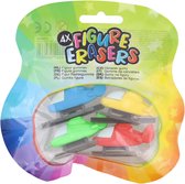 Figuurgummen - 4x Figure Erasers div. kleuren en varianten