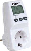 Perel Energiemeter, lcd-scherm, 230 V, 16 A, 3600 W, Duitse aarding type F, wit