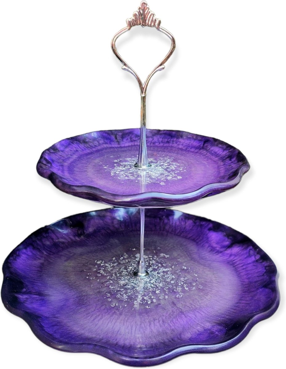 Resin Art JR: Etagère 2 lagen Purple, Aurora Purple & Silver