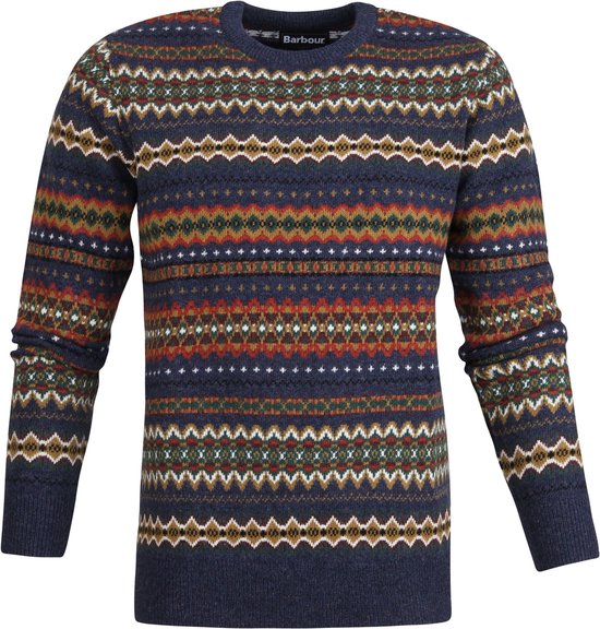 Barbour Pullover Wol Fairisle Dessin - Maat L - Heren