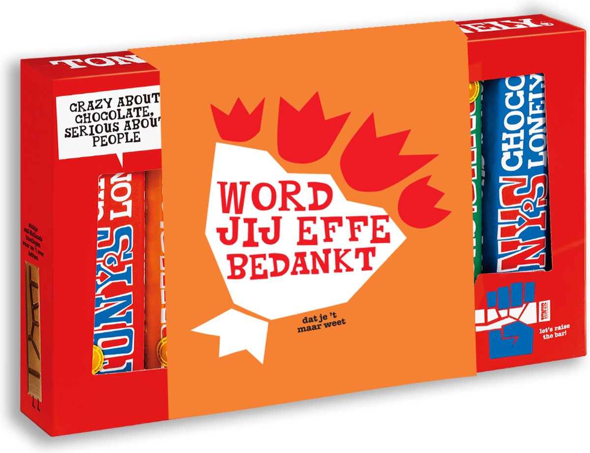Tony's Chocolonely Proeverijtje Bedankt - Chocoladecadeau - 288 gram