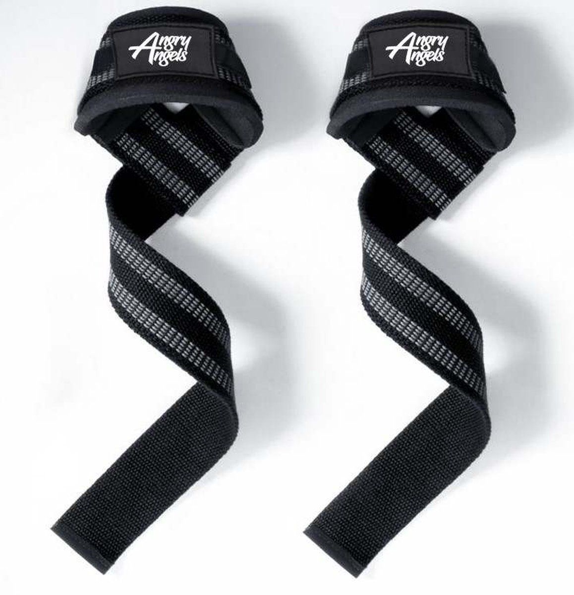 ANGRY ANGELS LIFESTYLE® Lifting Straps voor Fitness, Crossfit, Bodybuilding, Powerlifting, Weightlifting - Zwart