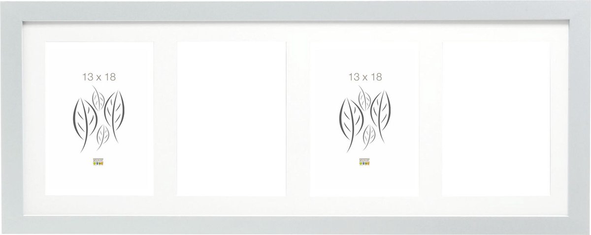 Deknudt Frames fotolijst S66KD1 P4V - zilverkleur - 4 verticale foto's 13x18 cm