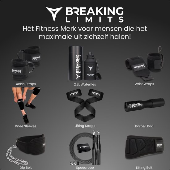 Breaking Limits Ankle Strap Fitness – Enkelband Fitness – Ankle Cuff Strap – 2 Stuks - Zwart