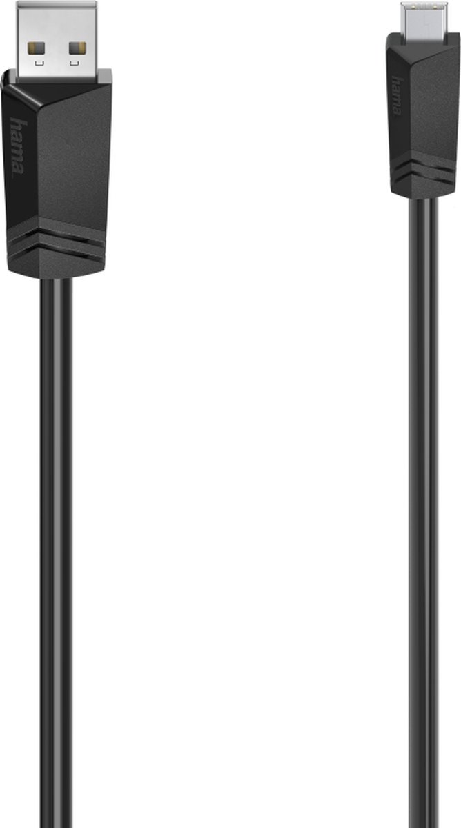 Hama USB-kabel USB 2.0 USB-A stekker, USB-mini-B stekker 1.50 m Zwart 00200606
