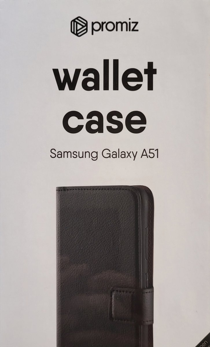 Promiz Wallet case Samsung Galaxy 51 Bookcase Zwart Pasjes houder
