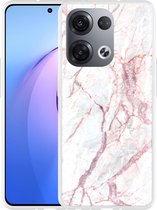 Oppo Reno8 Pro Hoesje White Pink Marble - Designed by Cazy