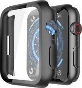 Screenprotector Glas + Hoesje geschikt voor Apple Watch 8 41 mm - Volledig 360 Graden Case Bescherming