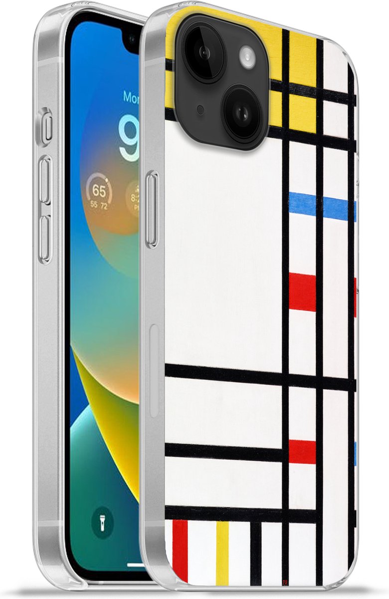 Telefoonhoesje Geschikt voor Apple Iphone 14 hoesje - Place De La Concorde - Piet Mondriaan - Siliconen Telefoonhoesje Telefoonhoesje