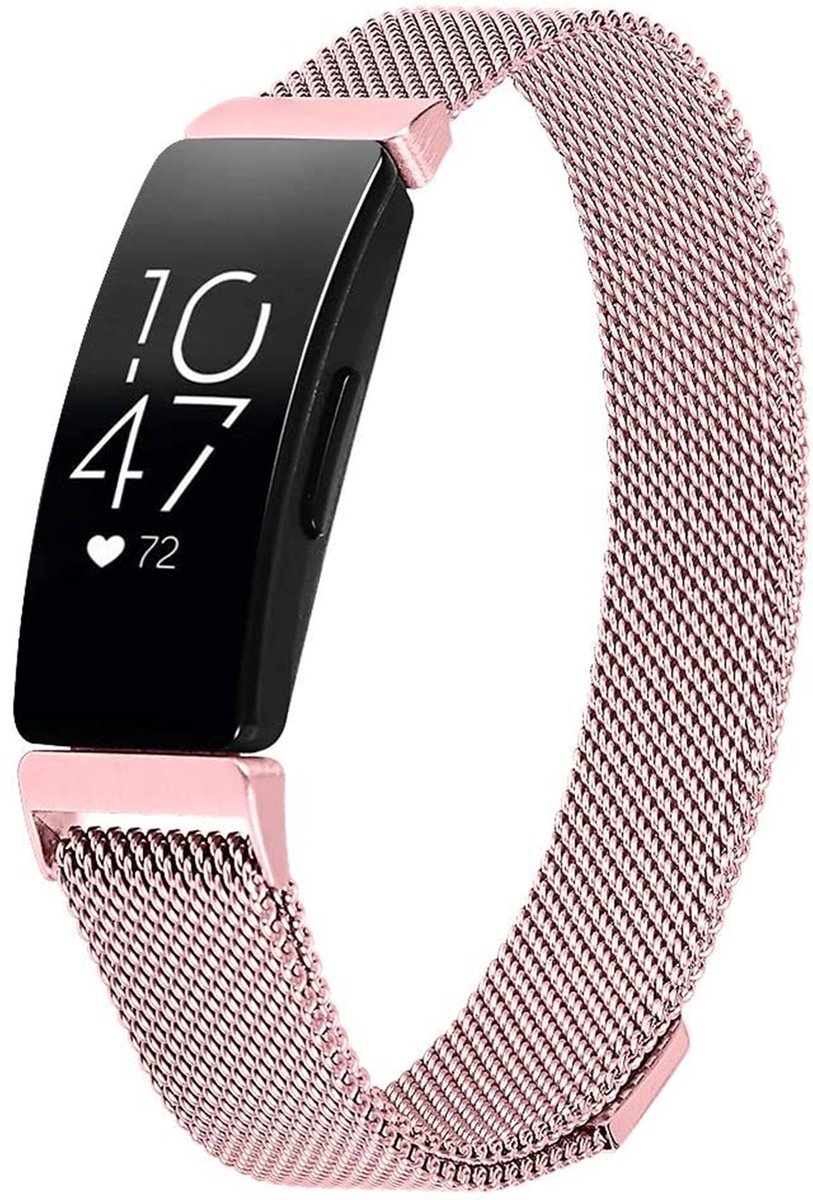 Bandje geschikt voor Garmin Inspire 3 - Roségoud Milanese Band