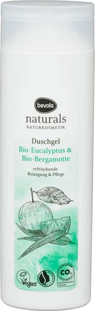Douchegel bio-eucalyptus en bio-bergamot - vegan - 250 ml - Bevola Naturals
