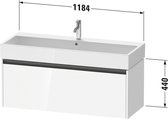 Duravit Ketho 2 wastafelonderbouwkast met 1 lade voor enkele wastafel 118.4x46x44cm met greep antraciet eiken zwart mat