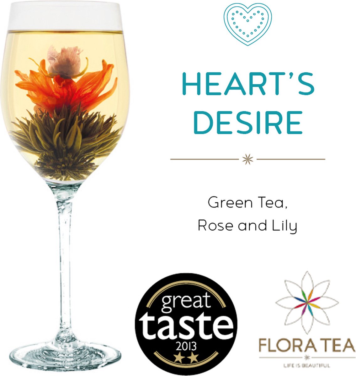 Thee bloem - nieuwe thee - Thee kado - Flora Tea Heart's Desire 2 stuks -Kado tip - Thee Cadeau - Thee