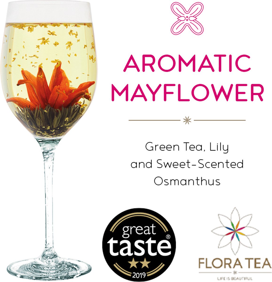 Theebloem - nieuwe thee - Thee kado - Thee van Flora Tea Aromatic Mayflower (2 stuks) -Kado tip - Thee Cadeau - Thee