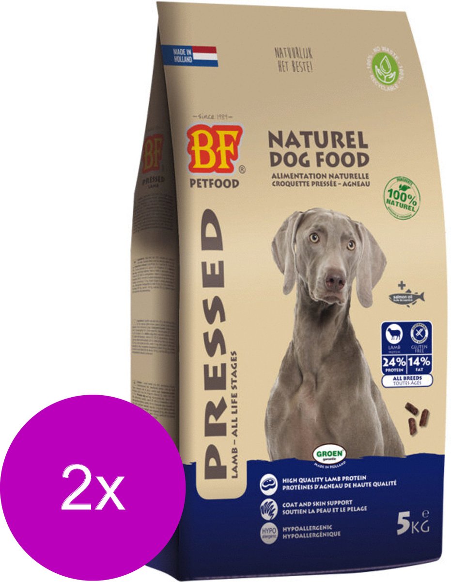 Biofood Bf Geperst Lam&Rijst - Hondenvoer - 2 x 5 kg