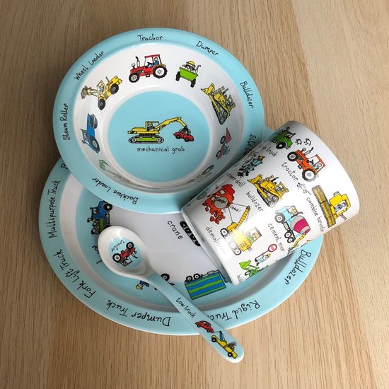 Tractor Werkvoertuigen kinder melamine kom / schaal - Tyrrell Katz — afbeelding 2