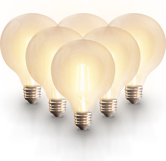 - Smart E27 LED filament lampen - G125 - Wifi & Bluetooth - 806lm - 7 Watt - Warm wit tot koud wit - LED lampen