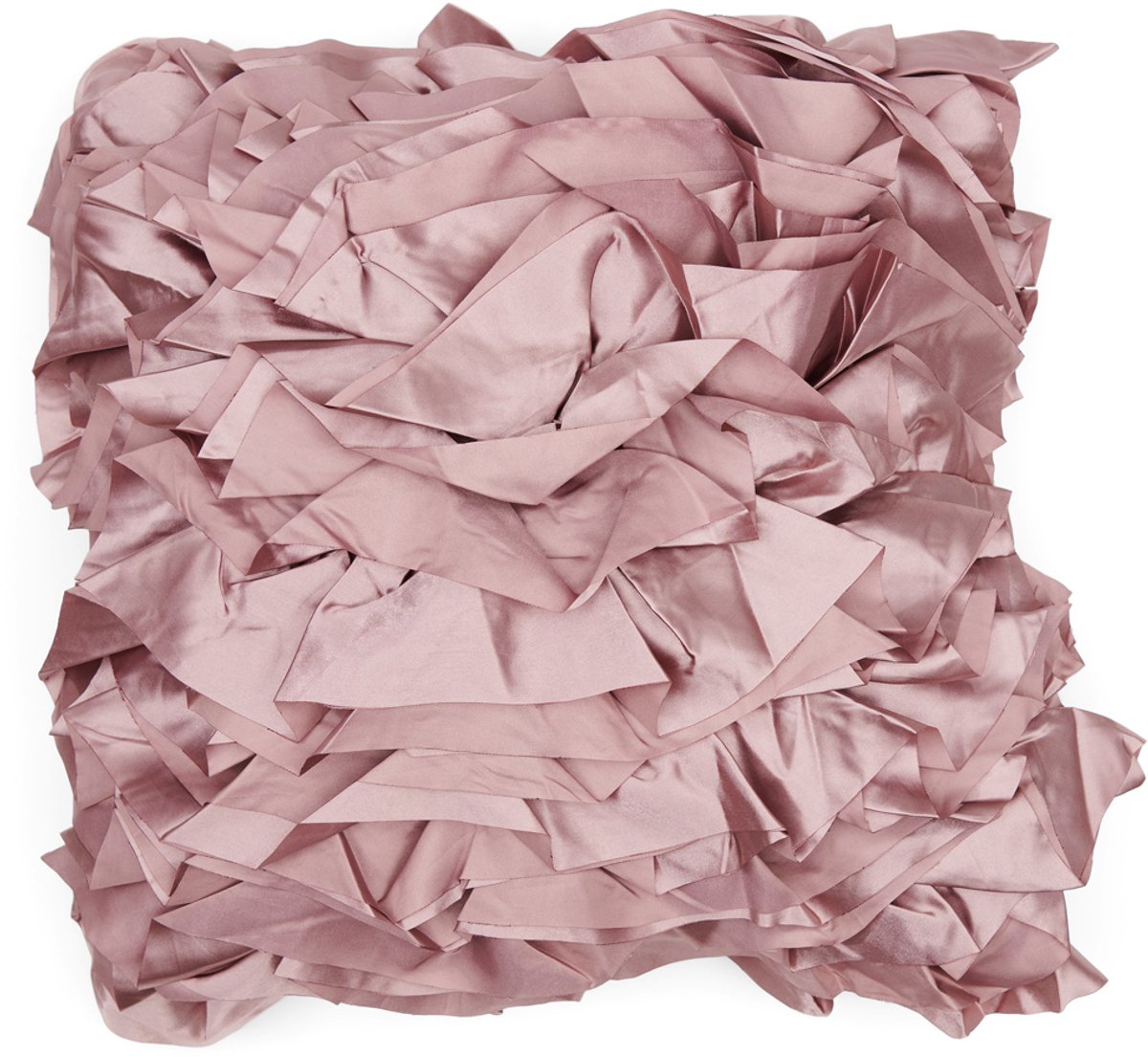 Riviera Maison Ballad Ruffle Pillow Cover 50x50 - Polyester - Mauve - 45.0x45.0x0.5 cm