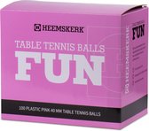 Balles de tennis de table en plastique Heemskerk Fun par 100 pièces - Rose