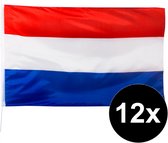 12x Nederlandse vlag 150x90cm | Hollandse driekleur | VOORDEELSET 12 STUKS
