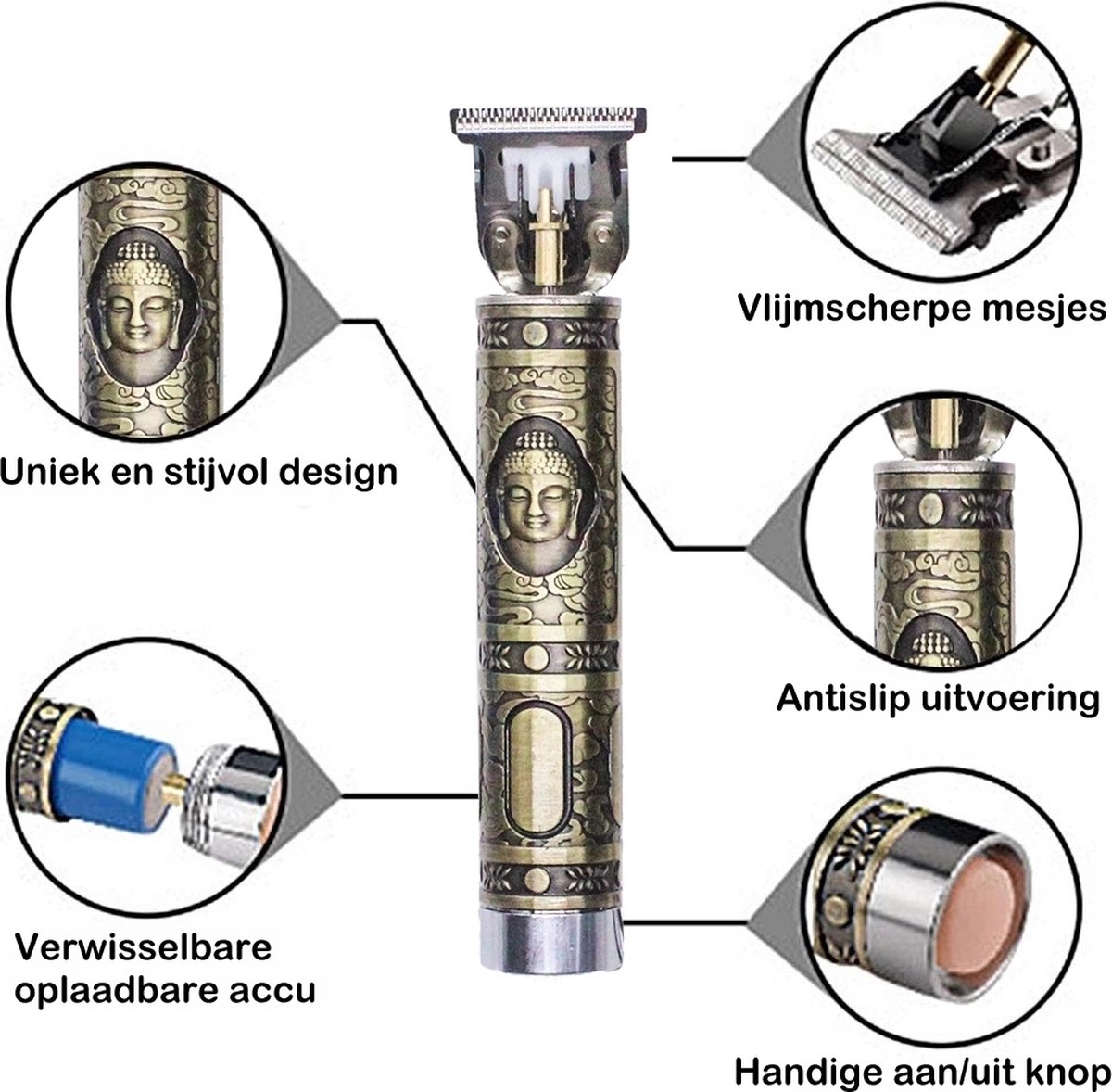 Daroyx® HT5000 Pro - professionele tondeuse mannen - baardtrimmer - Buddha haar trimmer thumbnail 3