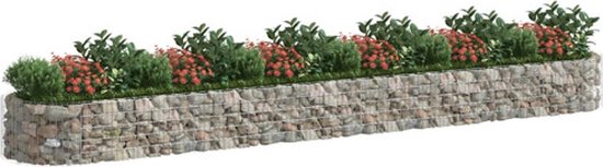 vidaXL - Gabion - plantenbak - verhoogd - 600x100x50 - cm - gegalvaniseerd - ijzer