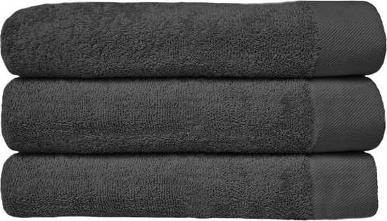 HOOMstyle Handdoeken Set Avenue - 70x140cm - 3 stuks - Hotelkwaliteit - Badlaken - 100% Katoen 650gr - Zwart