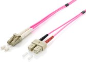 Equip LWL-patchkabel glasvezel kabel LC->SC 50/125mμ 2.00m Multimode Duplex Violet Polybag