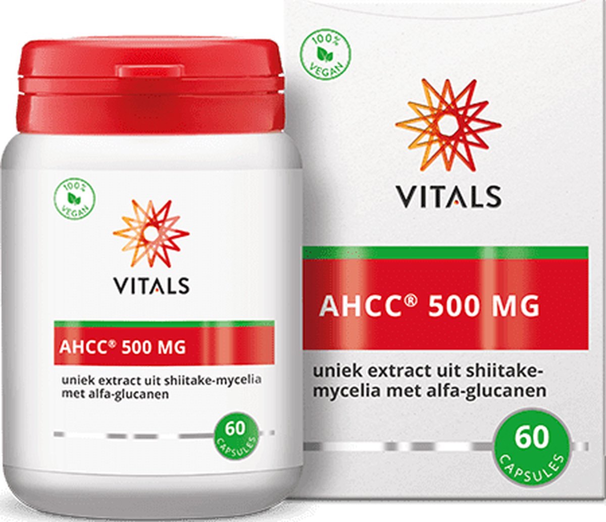 Goedkoopste Vitals - AHCC - 500 mg - 60 Capsules - uniek extract uit shiitake-mycelia met alfa-glucanen