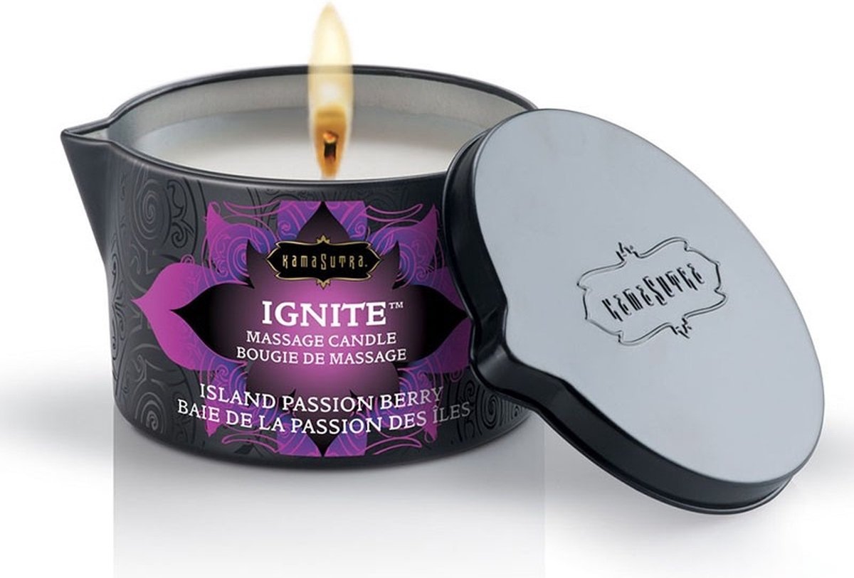 Goedkoopste Kama Sutra - Massagekaars - Island Passion Berry - Warme Massageolie Voor Een Intieme Avond - Geur Passievrucht, Bessen, Papaja & Mango