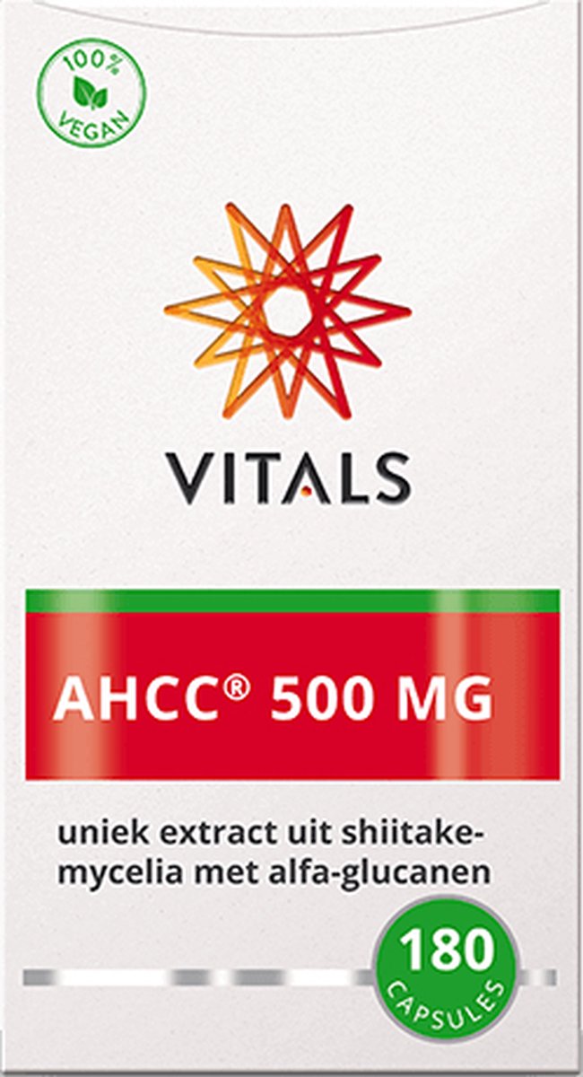 Goedkoopste Vitals - AHCC - 500 mg - 180 Capsules - uniek extract uit shiitake-mycelia met alfa-glucanen